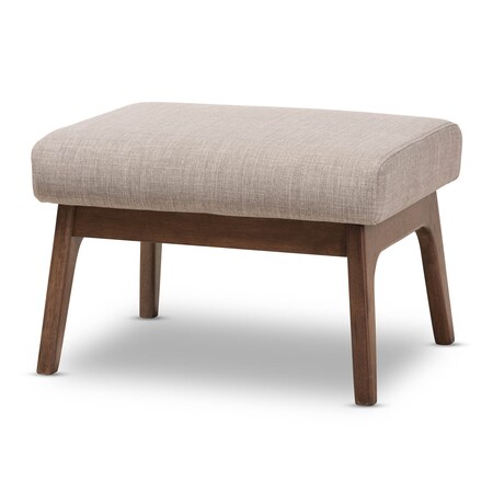 Baxton Studio Bianca Walnut Wood Light Grey Ottoman 140-7551
